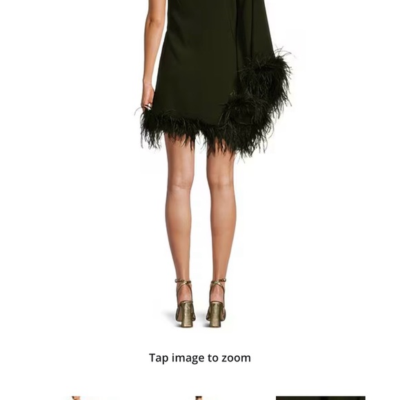 Green Asymmetrical Backless Cocktail Dress - Picture 2 of 6